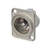 Neutrik NC4MD-LX Male 4 pin XLR Chassis Panel Mount. Silver Contacts