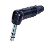 Neutrik NP3RX-BAG Black Shell. Silver Pins. Angled Quarter TRS 3 Pole Jack Plug Connector