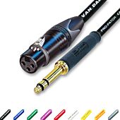 Gold Neutrik 4.4mm TT Bantam Jack to Female XLR Patch Lead. Van Damme Cables.