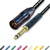 Gold Neutrik 4.4mm TT Bantam Jack to Male XLR Patch Lead. Van Damme Cables.