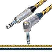 Sommer SC Classique Vintage Cable. Unbalanced Mono Jack to Angled Jack Lead. 