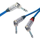 Neutrik Stereo Angled Jack to 2x Angled Mono Jacks, Sommer ONYX 2025 Black Cable