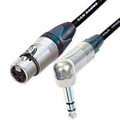 Neutrik Angled TRS Jack to Female XLR Lead. Van Damme Balanced Cable