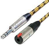 Balanced or Stereo Vintage Jack to Female Jack Socket Extension Cable