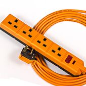 Orange Garden & Camping Power-Flex. UK Plug to 4G Socket. TRUE 13amp
