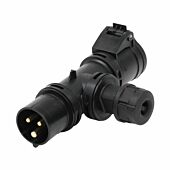 PCE 16amp 230v 94325000 T Connect Splitter. 1in 1out + Gland