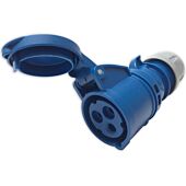 16amp 240v 2P+E Ceeform Cable Mount Blue Female Socket. 3 Pole. PCE (213-6)