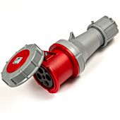 PCE 63A 4 Pin 3PE 400V. 3 Phase. Red Cable Mount Female Socket. IP67 (2345-6)
