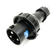 PCE 63amp 2P+E CEE Midnight Black Cable Mount Male Plug. IP67 (033-6x)
