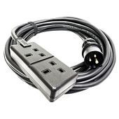 16amp CEE Plug to Domestic Socket (3x2.5mm) H07RN-F Tough Rubber Cable
