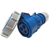 16amp IP67 Rated 240v 2P+E Ceeform Cable Mount Blue Female Socket. 3 Pole. PCE (2132-6)