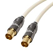Premium TV Aerial Lead. 75ohm Van Damme Coax cable. Male to Male. Coaxial
