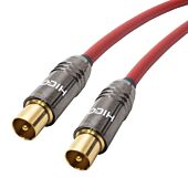Premium TV Aerial Lead. 75ohm Van Damme Coax cable. Male to Male. Coaxial