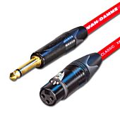 Van damme Gold Neutrik Jack to Female XLR Black
