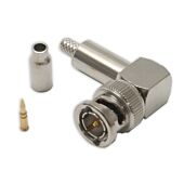 Angled BNC for RG179B U (thin 3mm) Cable. 75ohm Video. CRIMP Connector. CCTV. SP