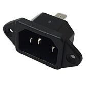 Schurter IEC C14 Male Panel Mount Rewireable. INPUT Socket. 6100.3200