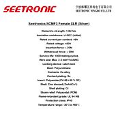 SEETRONIC 3 Pin Female XLR Connector. SCMF3. Microphone. Balanced. DMX. Speaker