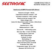 SEETRONIC 5 Pin Female XLR Connector. SCMF5. Stereo Balanced. DMX 512 Lighting