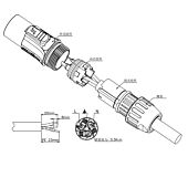 Seetronic IP65 SAC3MX AC Plug - Power Inlet - 16amp