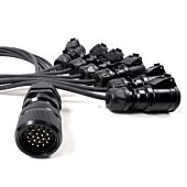 Socapex Spider - Male Socapex to Female 16amp CEE Sockets