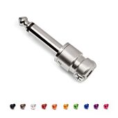 SquarePlug SPS5 Low Profile Mono (TS) Straight 6.35mm Jack. Silver 