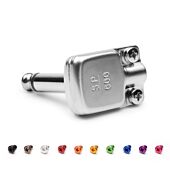 SquarePlug SP600 Low Profile Mono (TS) Right Angled 6.35mm Jack. Silver