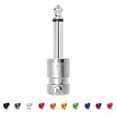 SquarePlug SPS5 Low Profile Mono (TS) Straight 6.35mm Jack. Silver 