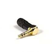 Gold plated Stereo 3 Pole Male Plug 3.5mm Angled Audio Connector Mini Headphone Plug
