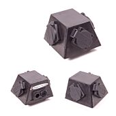 Neutrik True1 Powercon to UK Socket Outlets. Rubber Power Distro Box