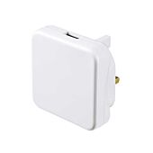 UK Mains USB Charger. MASTERPLUG. Gloss White Plug Top. iPhone iPad. Samsung. USBPLGW2-MP