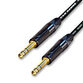 Van Damme Gold Neutrik Trs to Trs Jack Black