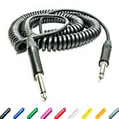 Van Damme Curly Guitar Cable. Neutrik Instrument Lead. STUDIO GRADE. 70cm  2.5m