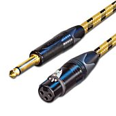 Vintage Mic Lead. Unbalanced Neutrik Gold Female XLR to Mono 1/4" Jack. Sommer Cable
