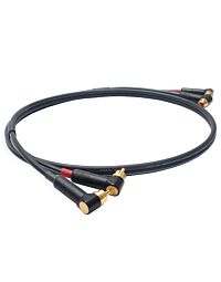 Mogami Twin Angled RCA to Angled RCA Lead. Low Capacitance 75ohm Audio Coax Cable. 