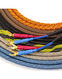 4mm Van Damme Audiophile Passive Speaker Cable. Gold SPADE Connectors. Single