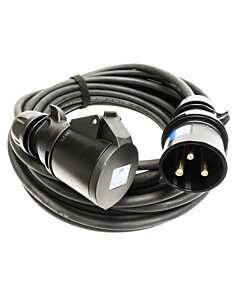 32amp Black Events CEEform Commando Power Cable. (3x4mm) 240v H07RN-F Rubber 