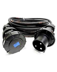 63amp Black Events CEEform Commando Power Cable. (3x10mm) 240v H07RN-F Rubber 
