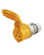 16amp 110v Yellow Site Ceeform Cable Mount Female Socket. 3 Pole PCE (213-4)