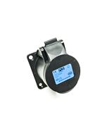 16amp 230v 2P+E IP44 Black Straight Flush Panel OUTLET Female Socket. PCE (313-6f6x)