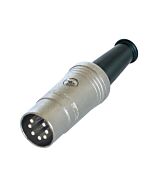 7 Pin Din Connector. Rean NYS323. Silver Body, Silver Pins