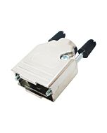 9 Pin D SUB Die Cast Metal Hood. Steel with Black Plastic Cap Jackscrews UNC4-40