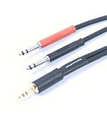 Stereo Mini Jack to Dual TT Bantam Aux Splitter Cable. Patchbay Aux Insert. Y-Lead.