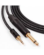 Mono Mini Jack to TS Jack Lead. Neutrik Rean Van Damme Black Gold Connectors.