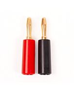 (Pair) Gold Plated 4mm Banana Plugs. Screw or Solder Type Jack. Up to 6mm OD