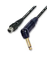 Peavey and Shure GLXD Wireless System Lead for Beltpacks. Gold Angled Jack.