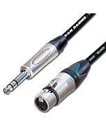 Van Damme Starquad Female XLR to TRS Jack Lead. Neutrik Connectors.