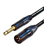 Male XLR to Jack Cable. Long Mono Jack lead. Unbalanced Van Damme Neutrik Guitar
