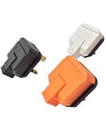 HEAVY DUTY Black. White or Orange UK 3 Pin Plug. 13 amp. HDPT13B-01 Permaplug.