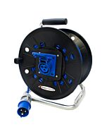 Industrial 16 amp Arctic Blue Extension Reel. Ceeform Plug to Socket Oulet