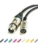 MIDI over XLR Adapter Cable. Female XLR to 5 Pin DIN. Neutrik & Van Damme